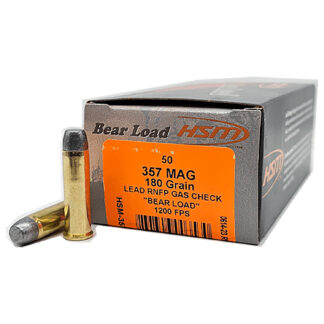 HSM Bear Load .357 Magnum 180 gr Lead RNFP Gas-Checked Ammo