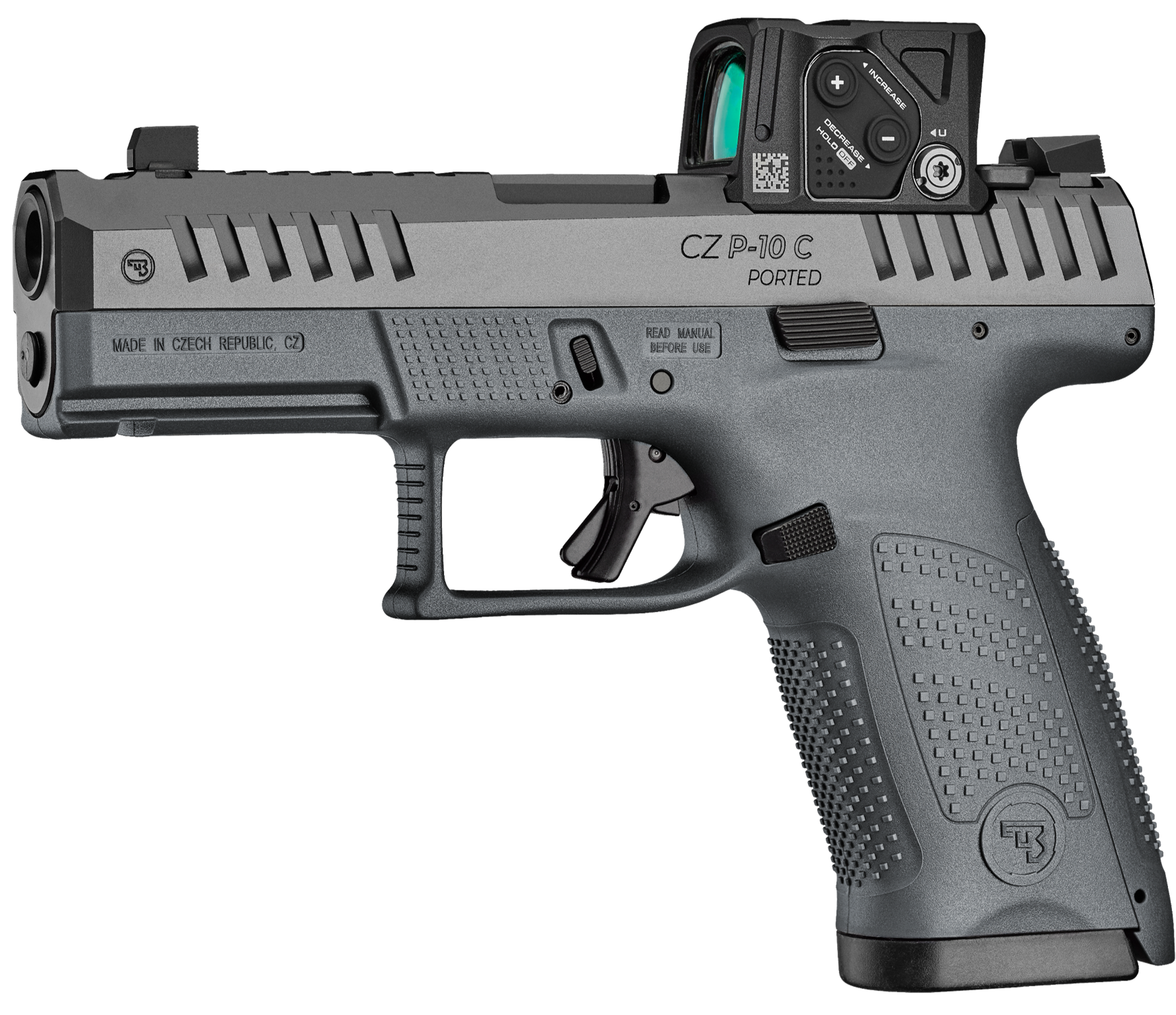 CZ P-10 C 9mm 4 in Ported Barrel Optic-Ready Serrated Slide Black Nitride 10+1 Rounds