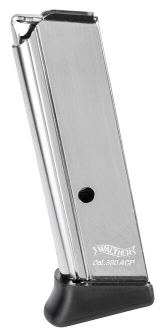 Walther Arms PPK/S 7rd .380 ACP Nickel Magazine with Finger Rest