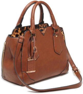 Bulldog Cases Satchel Purse with Holster Chestnut Leather Ambidextrous