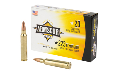 Armscor .223 Rem/5.56 NATO 55 gr Full Metal Jacket Ammo, 20 Rounds Per Box