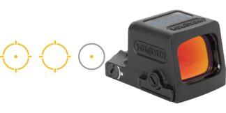 Holosun EPS Carry Gold Dot MRS 1x Enclosed Pistol Red Dot, Black Anodized