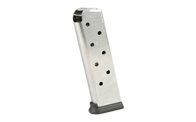 Chip McCormick Power Mag Railed 8-Round .45 ACP Magazine for 1911 Government (Stainless W/ Black Base Pad)