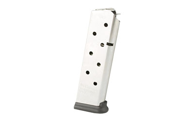 Chip McCormick Power Mag Railed 8-Round .45 ACP Magazine for 1911 Government (Stainless W/ Black Base Pad)