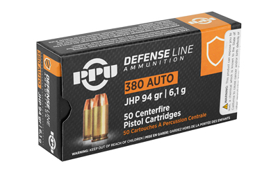 PPU PPD380A .380 ACP 94 Grain JHP Handgun Defense, 50 Rounds