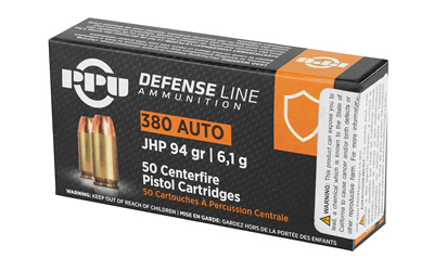 PPU PPD380A .380 ACP 94 Grain JHP Handgun Defense, 50 Rounds