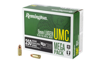 Remington UMC 9mm 115gr Full Metal Jacket (FMJ) Ammunition, 250 Rounds