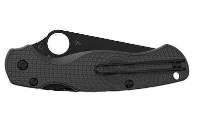 Spyderco Para Military 2 Lightweight Folding Knife, 3.47 in Clip Point, Black DLC/FRN