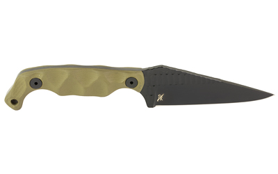 Stroup Bravo 5 Fixed Blade Knife 3.5 in Wharncliffe Blade, 1095 Steel, ODG/Black G-10 Handle