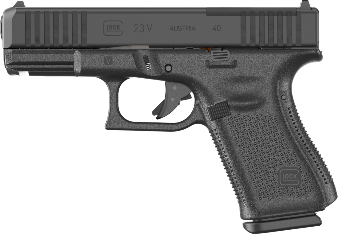 Glock 23V MOS .40 S&W Semi-Auto Pistol, 4.02 in Barrel, 13+1 Rounds, nDLC Finish