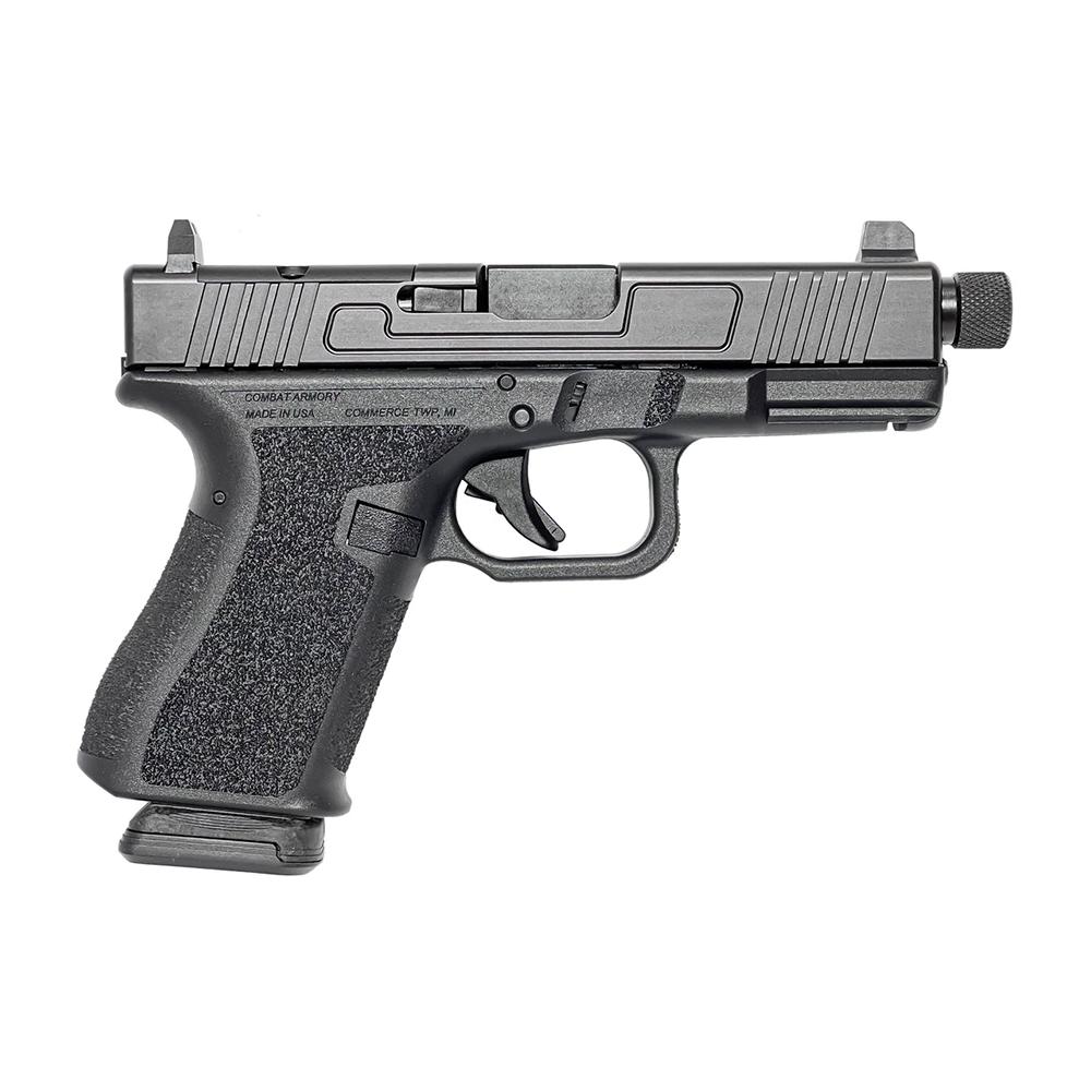 Combat Armory CA19 Right-Hand 9mm Luger 4.49 in Threaded Barrel Black Polymer Frame