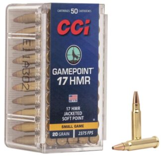 CCI GamePoint .17 HMR 20 Grain JSP 50 Rounds/Box