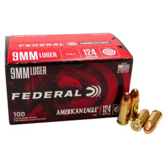 Federal American Eagle 9mm Luger 124 Grain FMJ 100-Round Box
