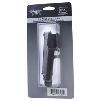 Glock Gen5 G19/G19X/G45 Threaded Barrel 9mm Luger, 1/2x28 RH Threads, Black