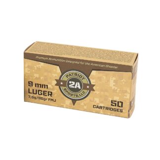 Patriot Sports 9mm Luger 115gr FMJ Brass Case Ammunition