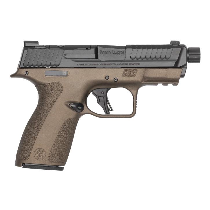 Smith & Wesson M&P Shield X 9mm, 4.1 in Threaded Barrel, Midnight Bronze Cerakote