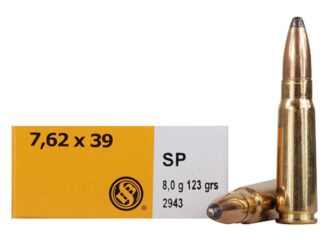 Sellier & Bellot 7.62x39mm Soft Point Centerfire Rifle Ammunition, 20 Rounds Per Box