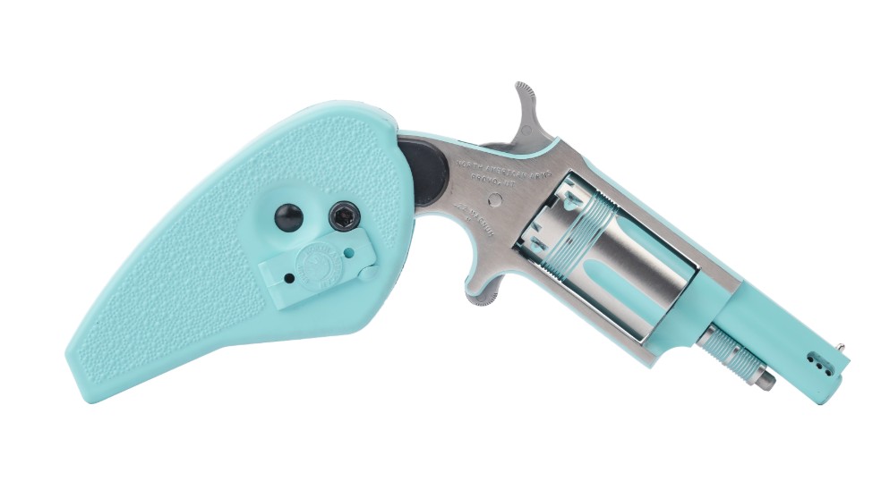 North American Arms Mini-Revolver Iris Single Action Revolver, 5-Round, Turquoise Cerakote
