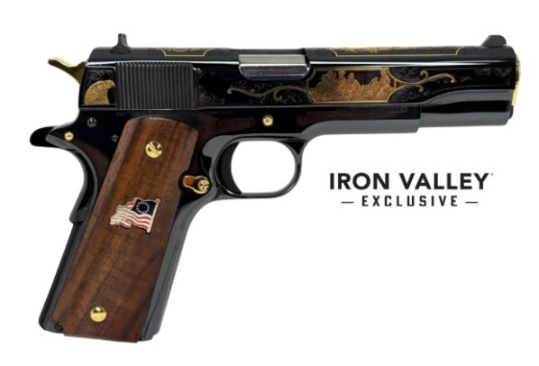 Colt 1911 Classic Government USA 250th .45 ACP 5in Blued with Gold Wood Grips 7-Round