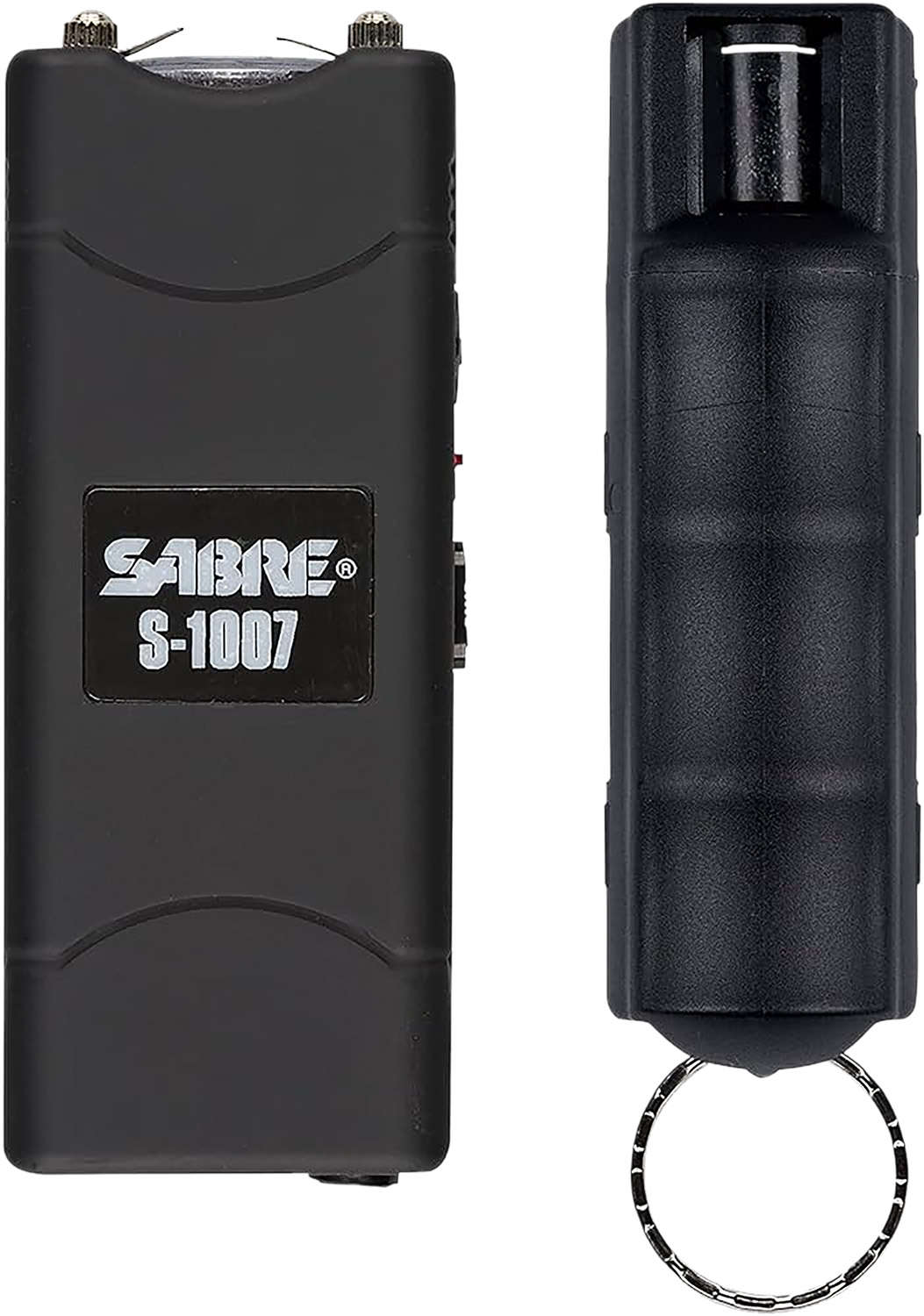 Sabre S7BHCBK Multi-Range Protection Pack Stun Gun and 25-Burst Pepper Spray W/120 Lumen Flashlight, Black