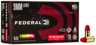 Federal American Eagle 9mm Luger 130 Gr Total Synthetic Jacket (TSJ) Flat Nose 50 Rounds