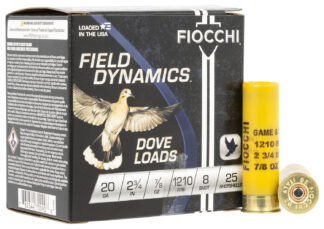 Fiocchi Field Dynamics Dove & Quail 20 Gauge 2.75 in #8 Shot 7/8 oz 25 Rounds