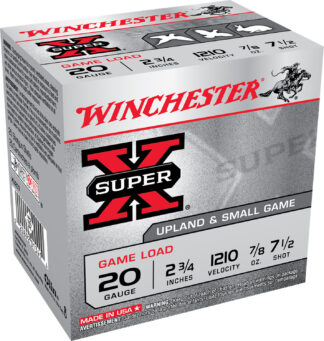 Winchester Super X Game Load 20 Gauge 2.75 in, #7.5, 7/8 oz, 25 Rounds