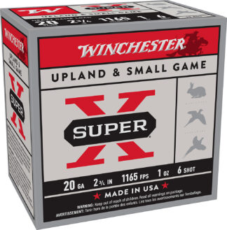 Winchester Super X 20 Gauge Lead Shotshell, 2.75 in, #6 Shot, 1 oz, 25 Rounds