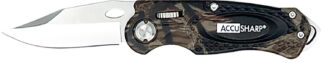 Accusharp 704C Sport Folding Knife 3in Stainless Blade Camo Anodized Aluminum Handle