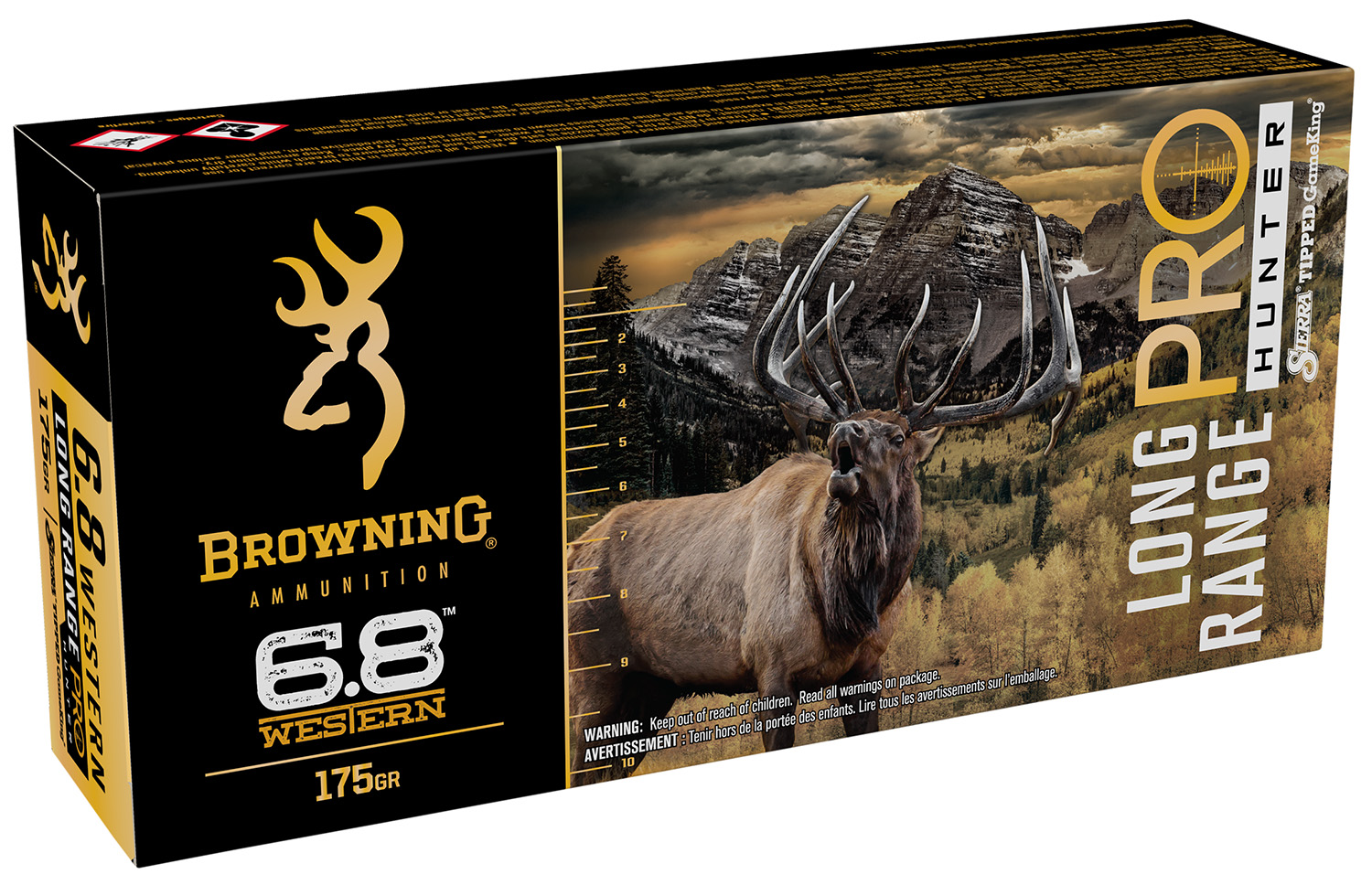 Browning Long Range Pro Hunter 6.8 Western 175 gr Sierra Tipped GameKing, 20 Rounds Per Box