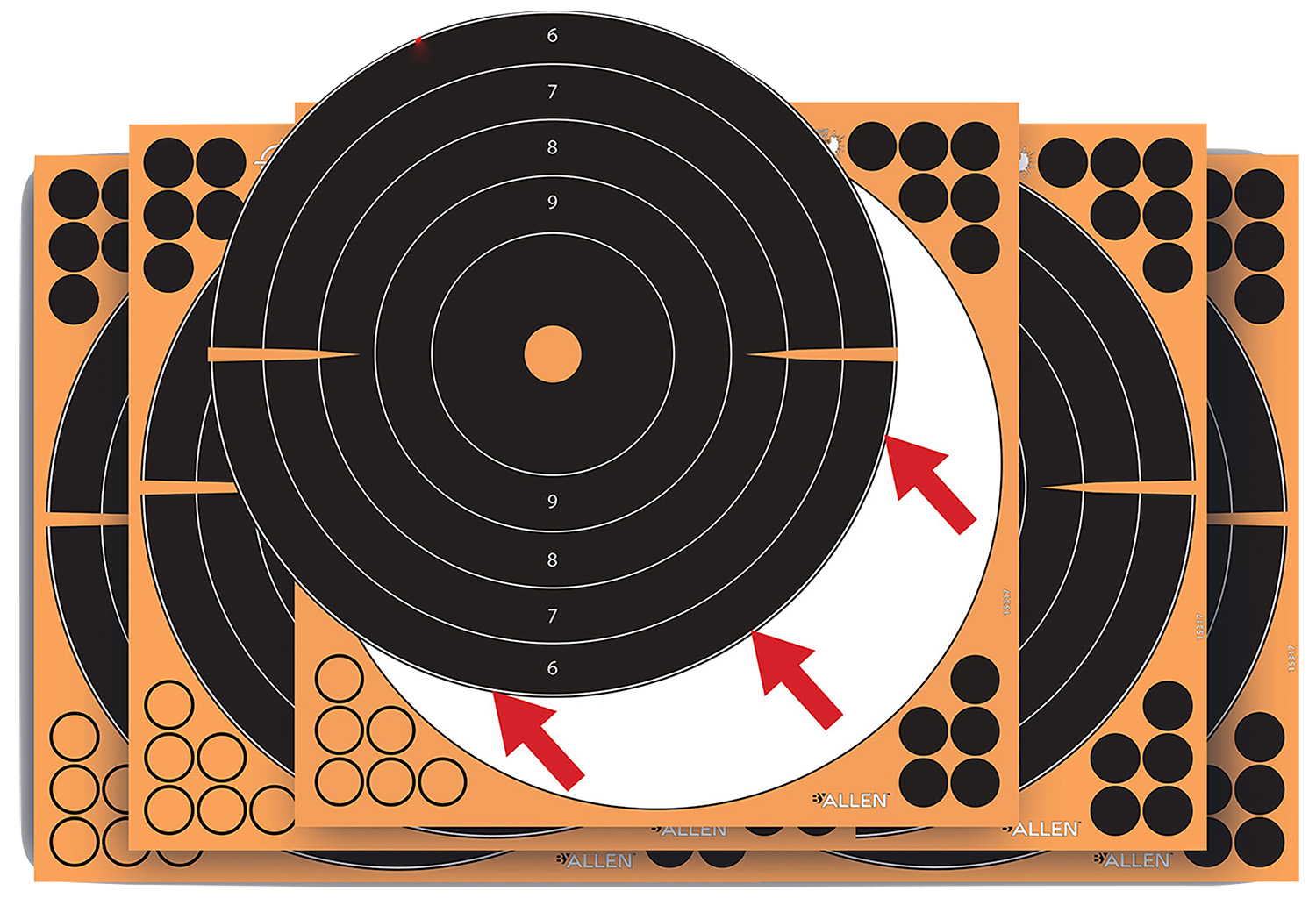 EZ-Aim EZ Aim Adhesive Splash Reactive Bullseye Paper Targets, Self-Adhesive, 12x12, 10-Pack