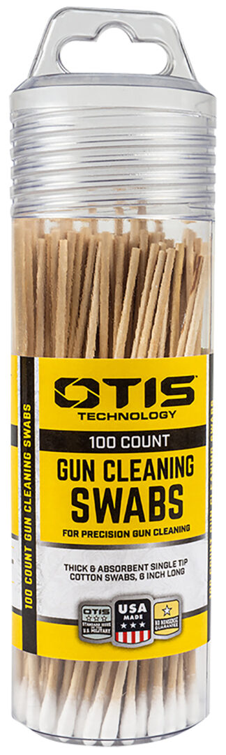Otis Technologies FG241100 Gun Cleaning Swabs, Cotton/6 in Wooden Handle, 100-Pack