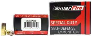 SinterFire Special Duty .380 ACP 75 gr Lead-Free Frangible Hollow Point, 20 Rounds Per Box