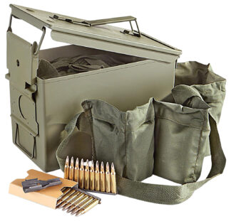 PMC Bronze 223 REM/5.56 NATO 55gr FMJ, 840 Rounds Per Box, Ammo Can and Bandoleer Included