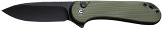 CIVIVI Elementum II Button Lock Folding Knife 2.96 in Nitro-V Blade OD Green G10 Handle