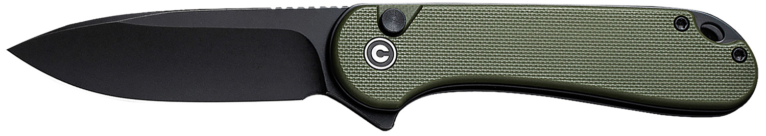 CIVIVI Elementum II Button Lock Folding Knife 2.96 in Nitro-V Blade OD Green G10 Handle