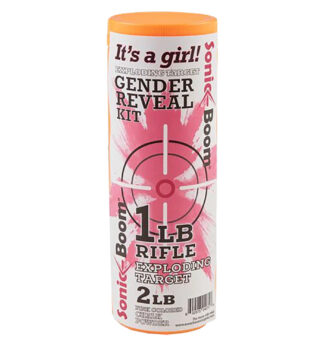 Sonic Boom Gender Reveal Kit Rifle Target 1 lb with Colored Chalk (Girl)
