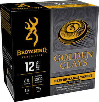 Browning Golden Clays 12 Gauge 2 3/4 in, 7.5 Shot, 1 1/8 oz, 25 Rounds