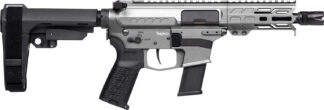 CMMG 45A150FTNG Banshee FE MkG 45 ACP 13+1 5" Black Nitride Threaded Barrel, M-LOK Handguard, Titanium Cerakote Aluminum Receiver w/Picatinny Rail, Black Polymer CMMG RipBrace, CMMG Zeroed Grip