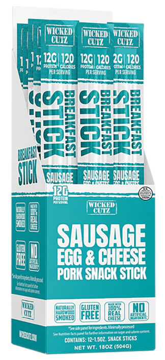 Wicked Cutz WCBR12SEC Sausage Egg & Cheese Breakfast Sticks, 12 Pack