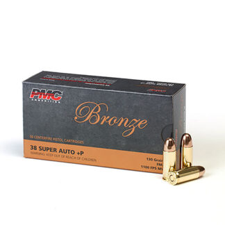 PMC Bronze 38 Super+P 130 Grain Full Metal Jacket 50 Rounds