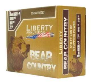 Liberty Bear Country 9mm+P 72 Grain Solid Copper 20rd Box
