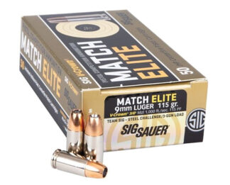 SIG Sauer V-Crown 9mm 115 gr JHP Elite Competition 50-Round Box
