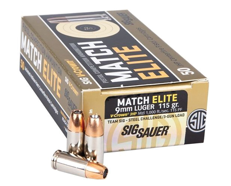 SIG Sauer V-Crown 9mm 115 gr JHP Elite Competition 50-Round Box