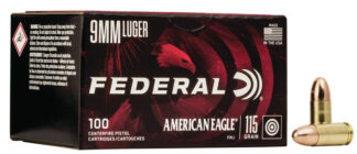 Federal American Eagle 9mm Luger 115 gr FMJ 100 Rounds/Box