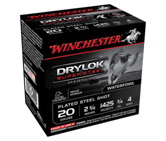 Winchester Drylok Super Steel Magnum 20 Gauge 2.75 in 3/4 oz #4 Plated Steel Shot 25 Rounds