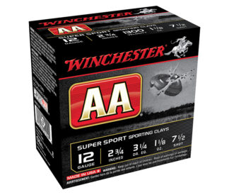 Winchester AA Super Sport Sporting Clays 12 Gauge 2.75 in Hull, #7.5 Shot, 1-1/8 oz, 25 Rounds