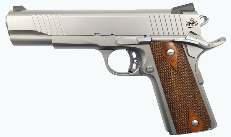 Armscor Rock Standard FS 1911FS .45 ACP 5 in Stainless Fixed Novak-Style Sights