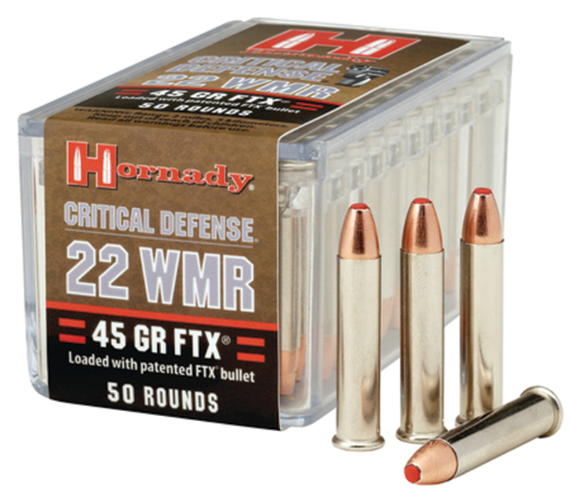 Hornady Critical Defense .22 WMR 45 Grain FTX Flex Tip Expanding Ammo, 50 Rounds