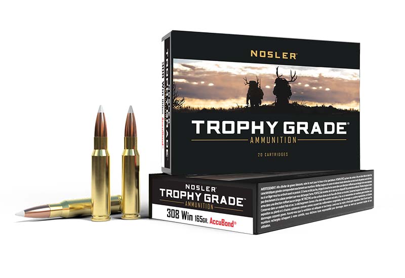 Nosler Trophy 308 Win 165 gr AccuBond SP Brass, 20 Rounds Per Box